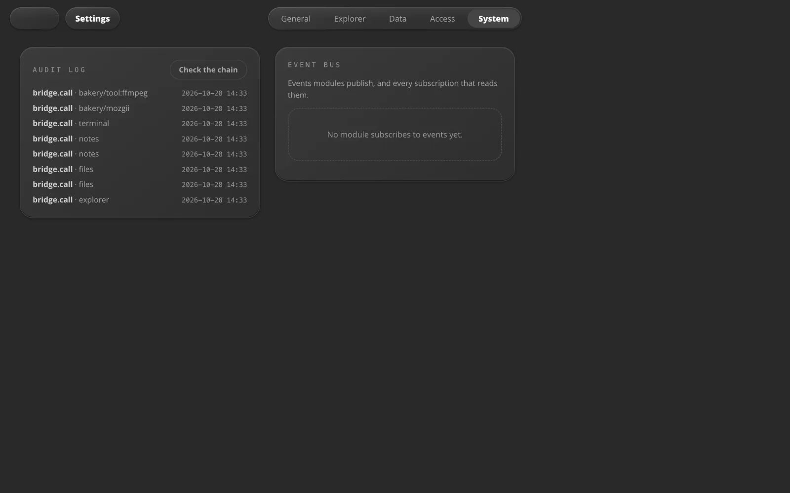 Aktivität in MOZG Mind: ein Screenshot der App