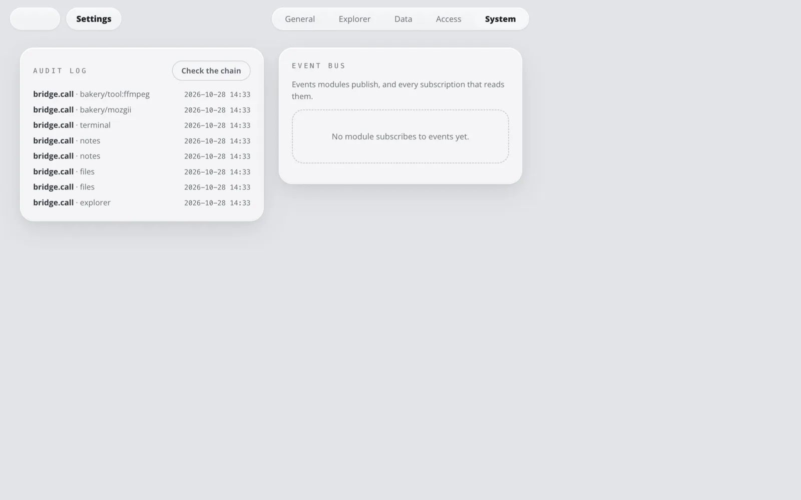 Aktivität in MOZG Mind: ein Screenshot der App