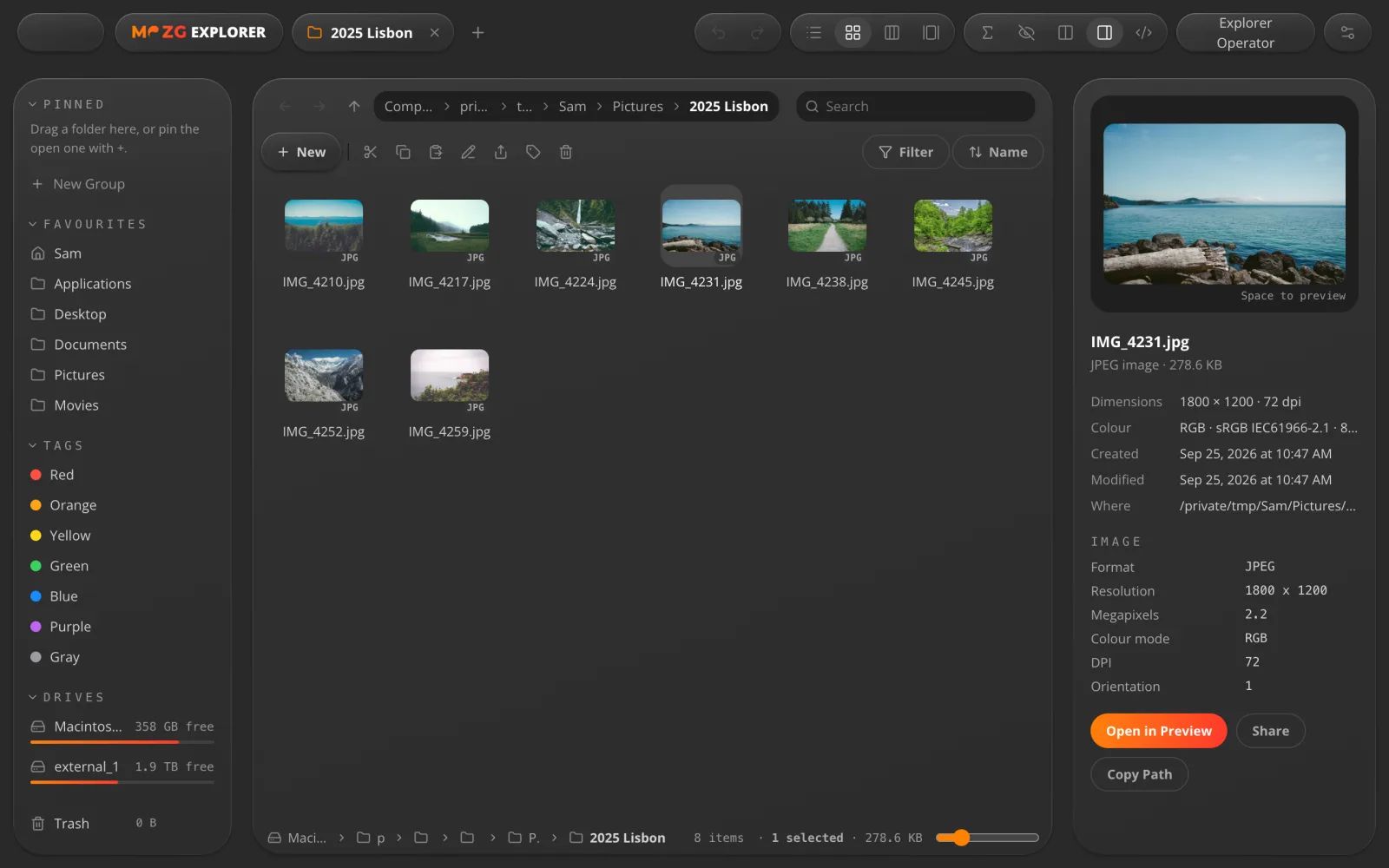 Explorer in MOZG Mind: ein Screenshot der App
