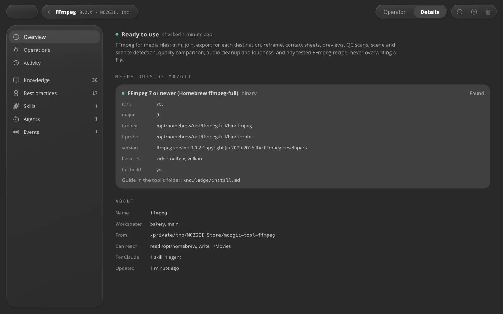 Sandbox in MOZG Mind: ein Screenshot der App
