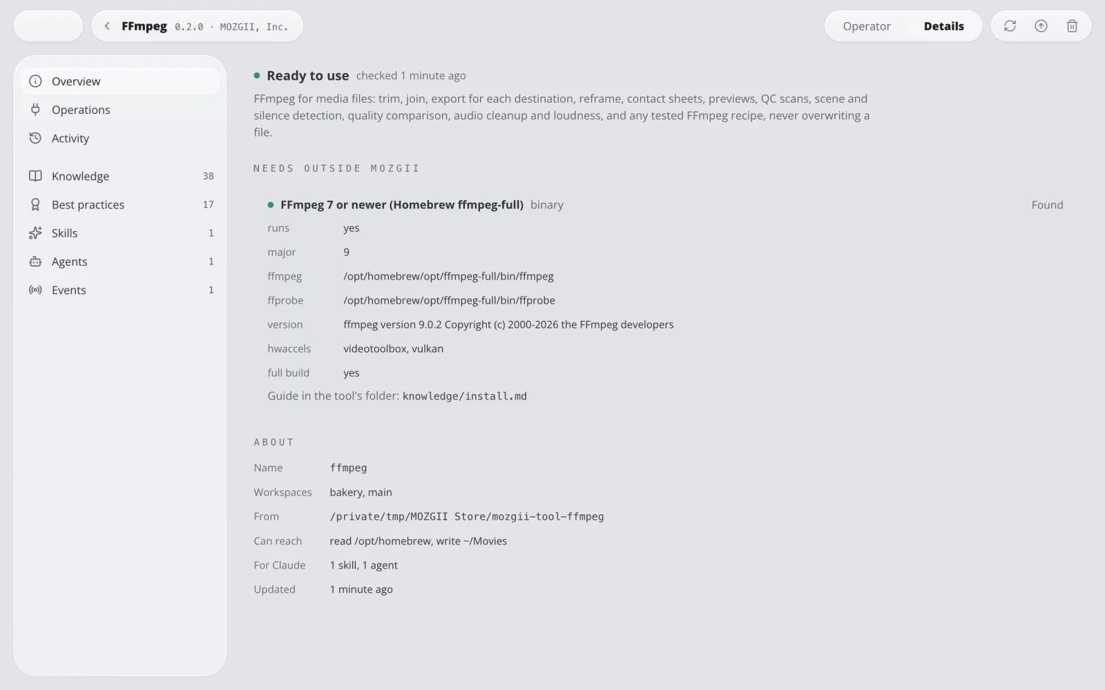 Sandbox in MOZG Mind: ein Screenshot der App