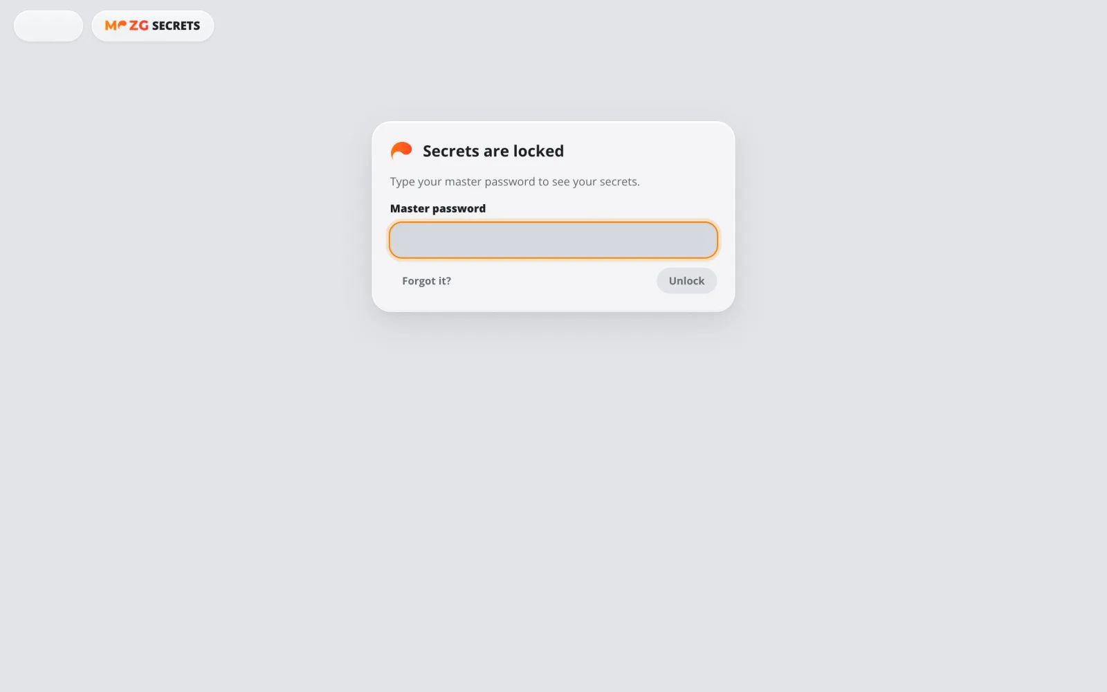 Tresor in MOZG Mind: ein Screenshot der App